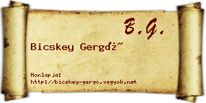 Bicskey Gergő névjegykártya